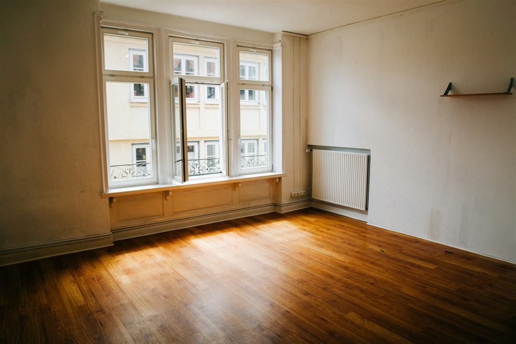 Empty home office before virtual staging